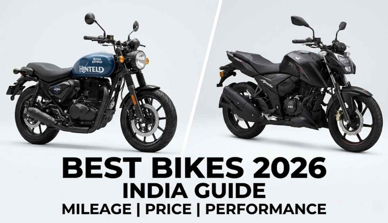 Best bikes in India 2026 showing mileage, price and performance comparison