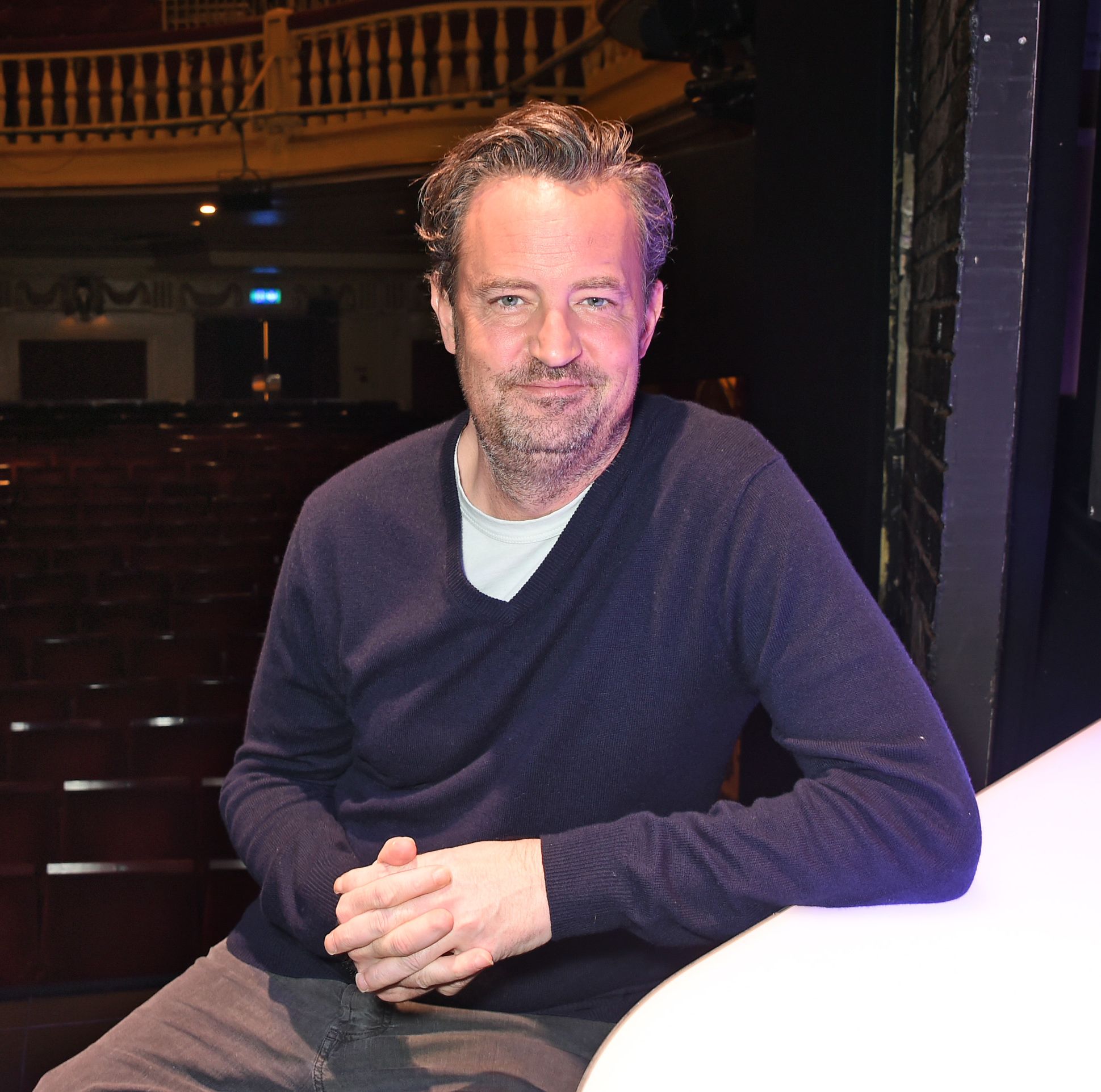 london, england february 08 matthew perry poses at a photocall for the end of longing, a new play which he wrote and stars in at the playhouse theatre, on february 8, 2016 in london, england photo by david m benettdave benettgetty images