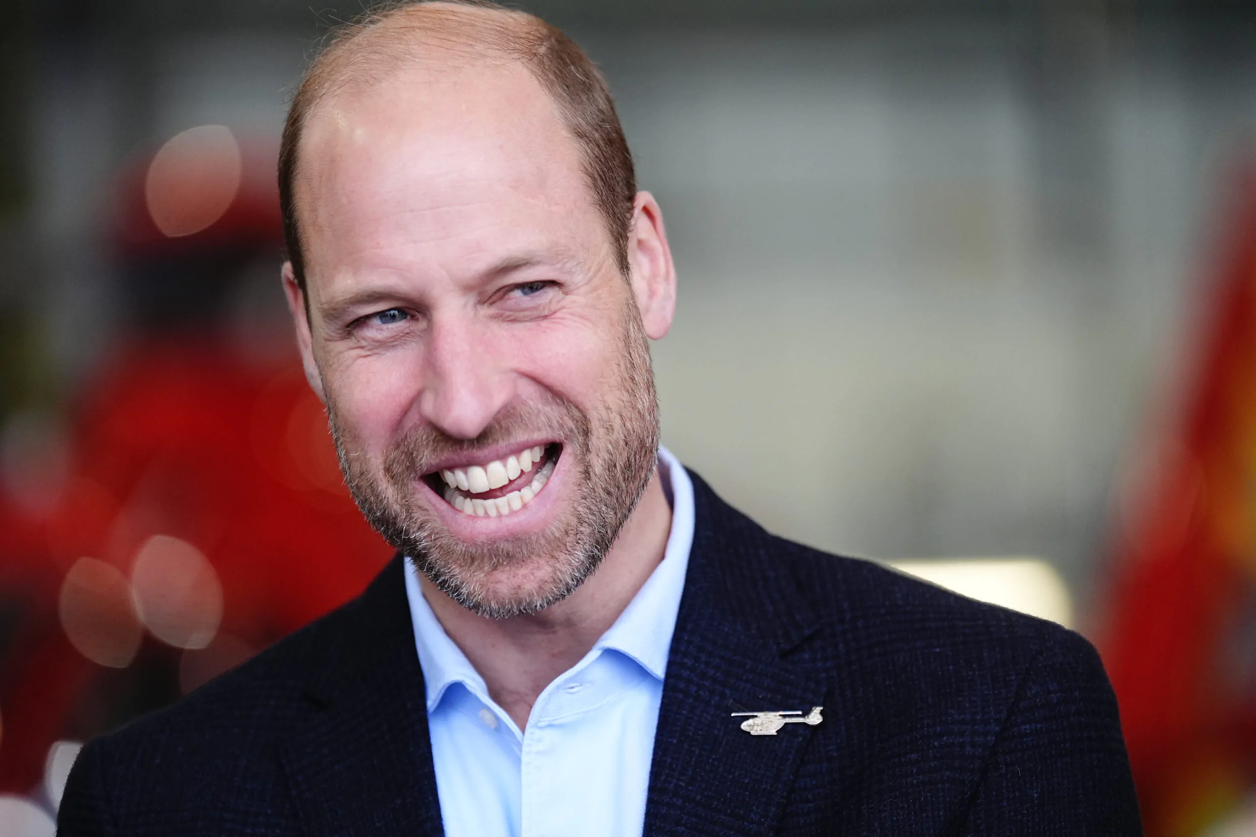 Prince William smiles during a visit to RAF Northolt