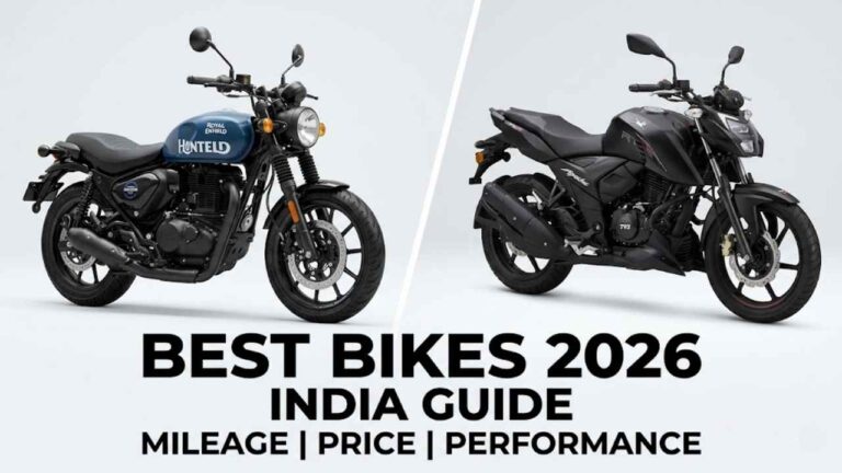 Best bikes in India 2026 showing mileage, price and performance comparison