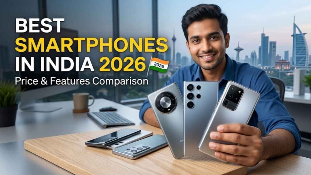 Best Smartphones in India 2026 – Price & Features Comparison Smartphones with advanced features, modern designs, and mobile technology in India