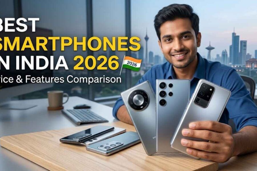Smartphones with advanced features, modern designs, and mobile technology in India