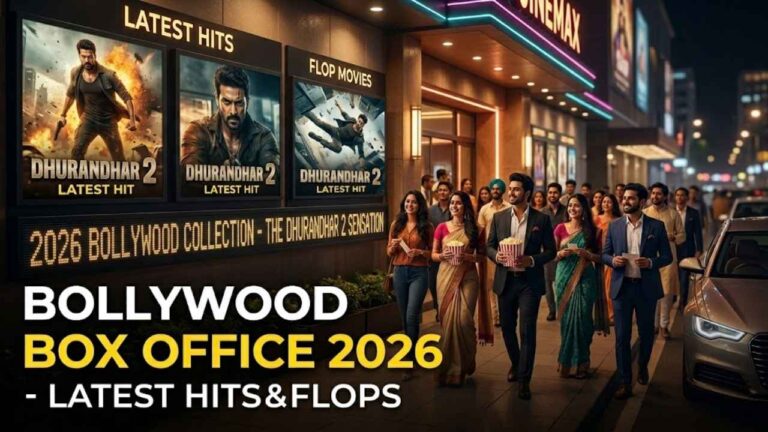 Bollywood 2026 box office collection with movie posters and cinema audience