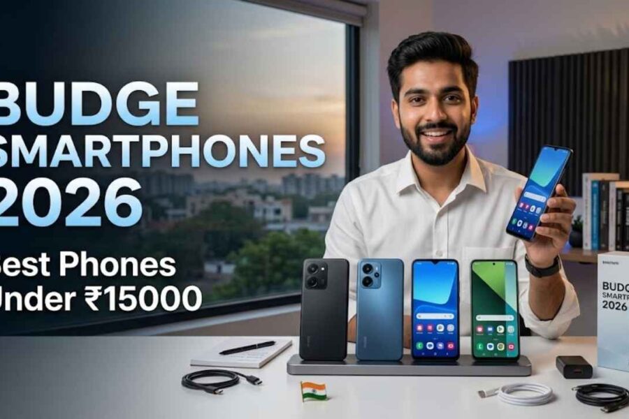 Budget smartphones under ₹15000 displayed with modern features and multiple brands in India