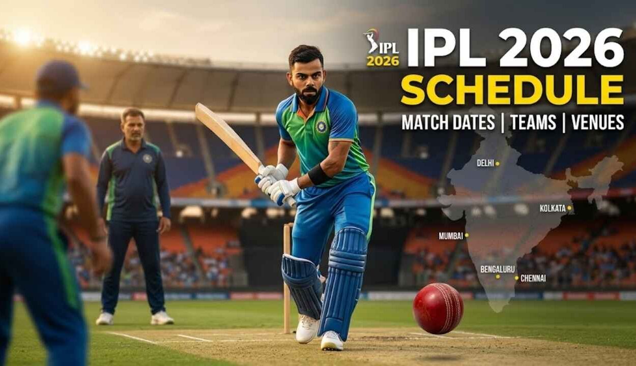 Fans cheering at IPL 2026 cricket match in packed stadium