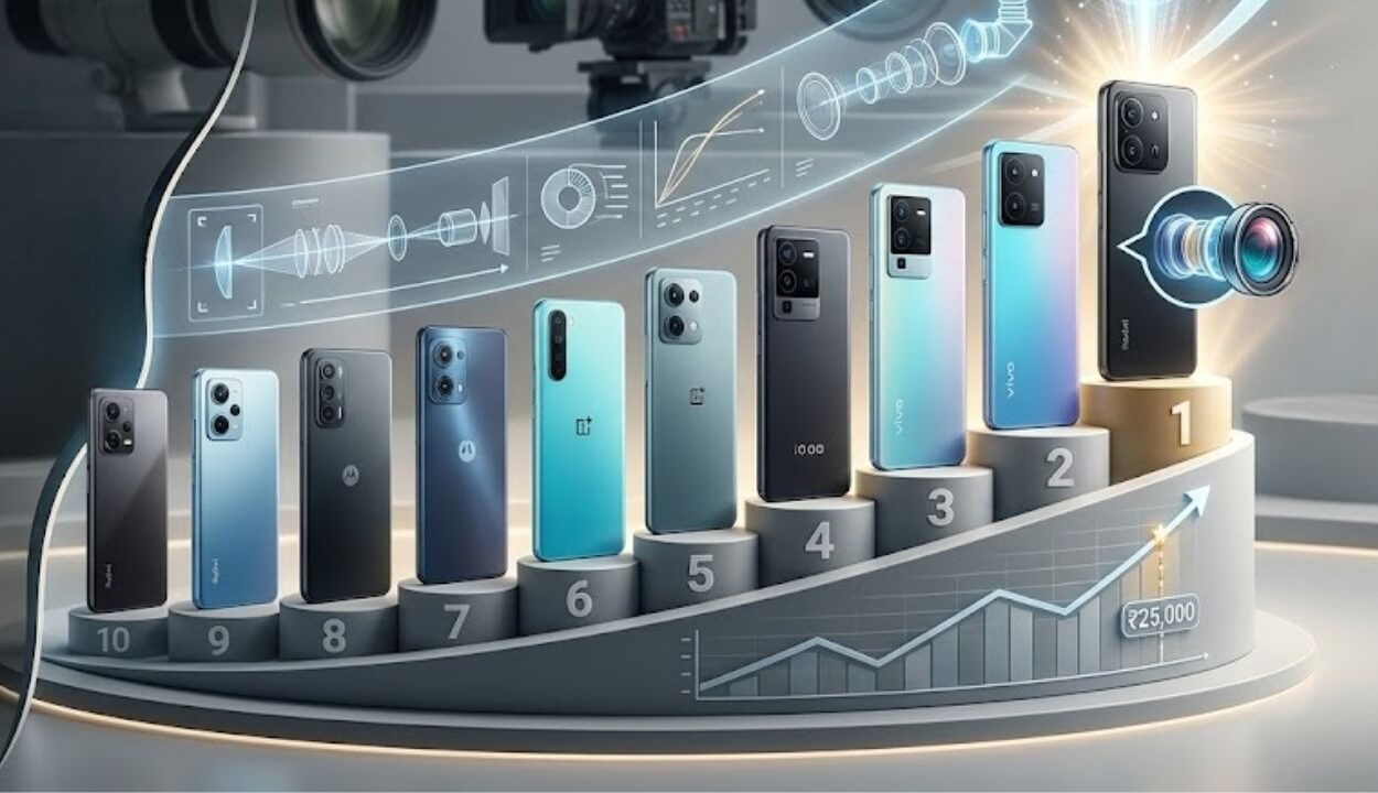 Best camera smartphones under ₹25,000 featuring advanced AI photography, portrait mode, night photography, and high-quality video recording.