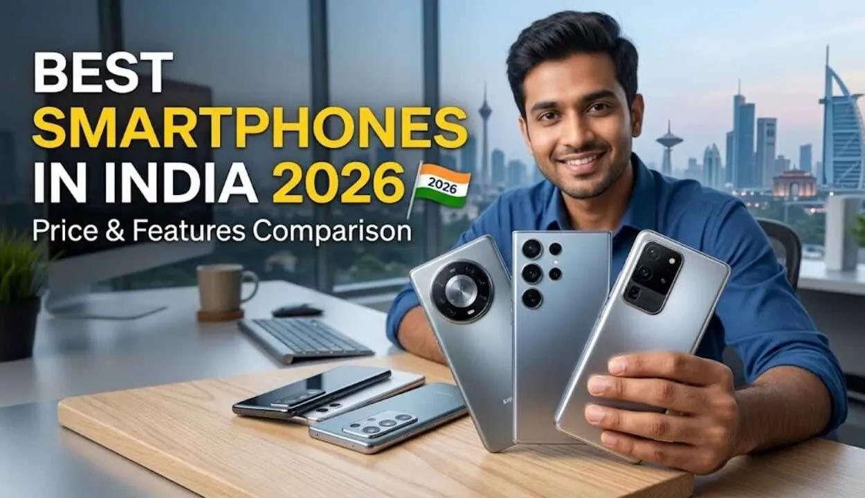 Smartphones with advanced features, modern designs, and mobile technology in India