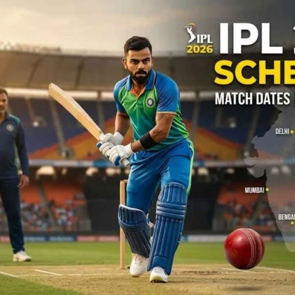 Fans cheering at IPL 2026 cricket match in packed stadium